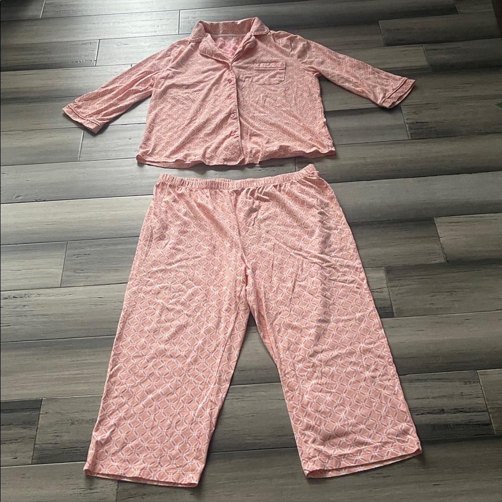 Intimate Essentials Cotton Pajamas L V-Neck